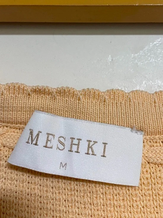 Meshki Peach Knit Mini Skirt Size M A-Line Stretch - Picture 7 of 9